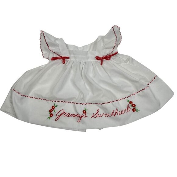 Vintage Infant Dress Size 3-6 months Granny's Sweetheart White Embroidered Dress - Picture 1 of 12